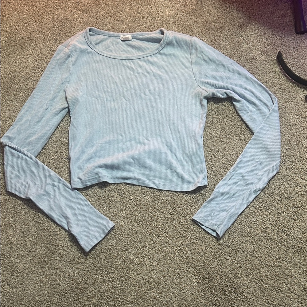 Garage Light Blue Long Sleeve Women's Top
